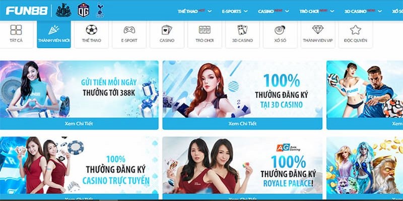 Các đại lý thường xuyên  nhận được các khuyến mãi Fun88